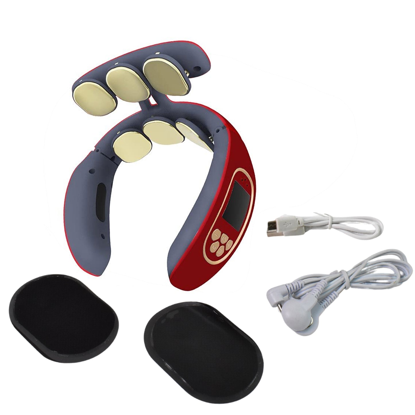 6 Heads Smart Electric Neck And Back Pulse Massager Wireless (1 Pc) - Springkart