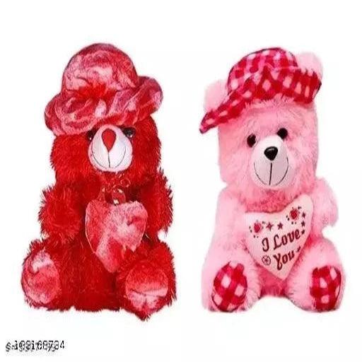 Combo of Very Cute and soft Red & Pink I love you teddy - Springkart