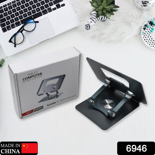 360° Rotating Tablet Stand Metal Alloy Adjustable Height Rotation Bracket, Suitable For tablet Computers for Desk Ergonomic Foldable Metal Tablet Holder/Tablets/Mobile Phones - Springkart