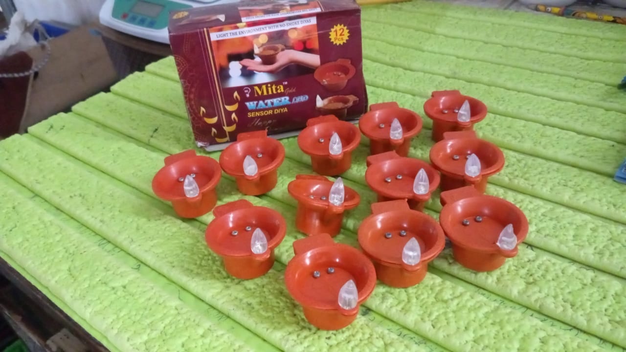 Water Sensor Diyas for Diwali Decoration (12 Pcs Set) - Springkart