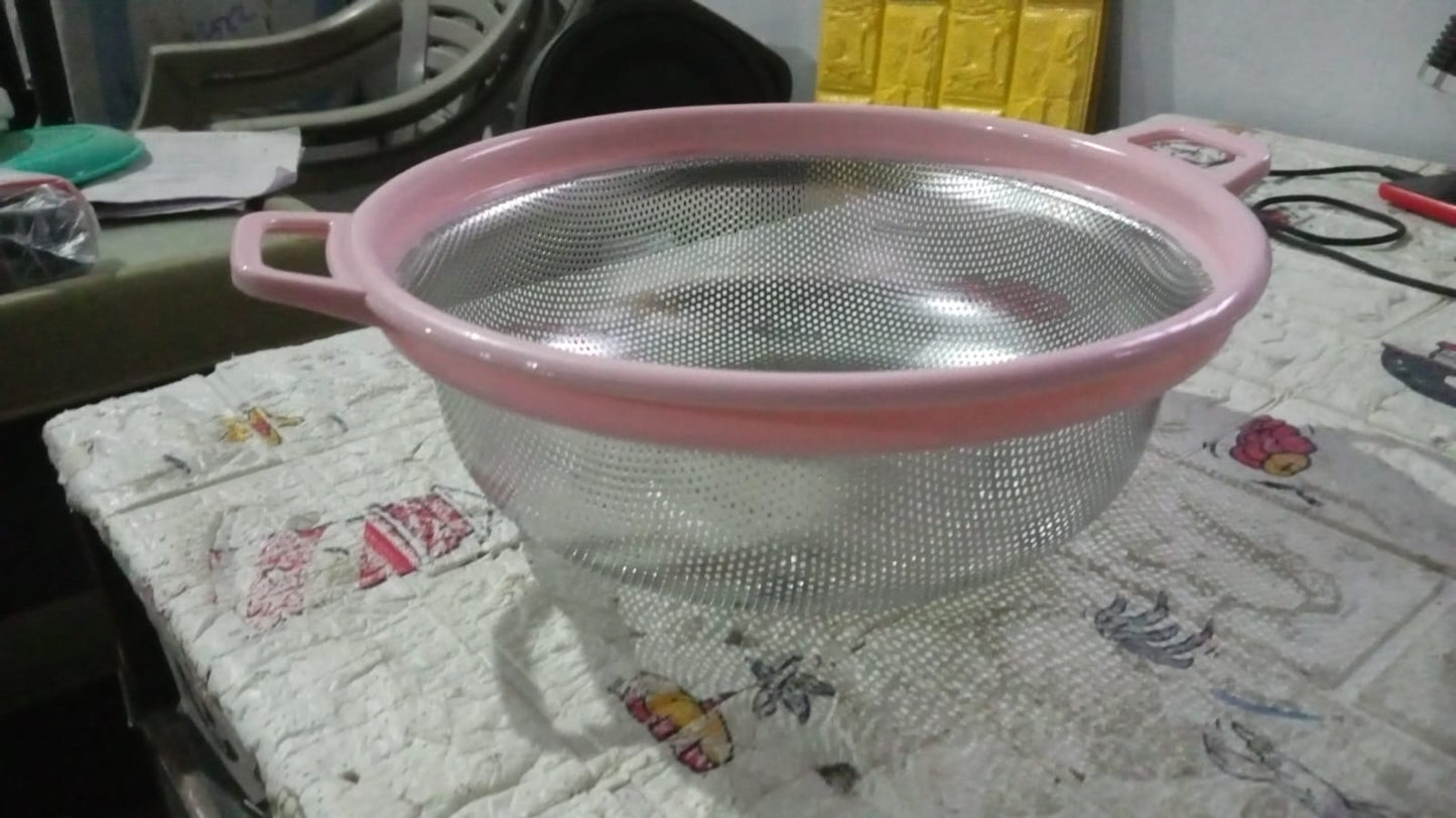 Stainless Steel Colander with Handle - Large Metal Mesh Basket Strainer (1 pc) - Springkart