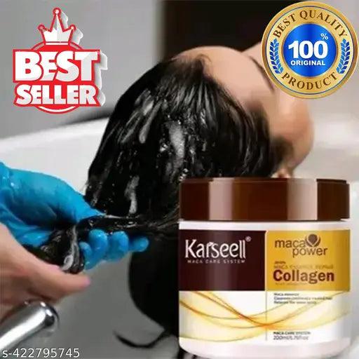 Karseell Collagen Hair Treatment Deep Repair Conditioning Argan Oil Collagen Hair Mask Essence for Dry Damaged Hair All Hair Types 200ml - Springkart