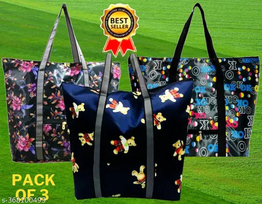 Grocery Bag Daily Use Combo Pack of 3 Deal Suitable for Gifiing Go Green From One time Plastic bag - Springkart