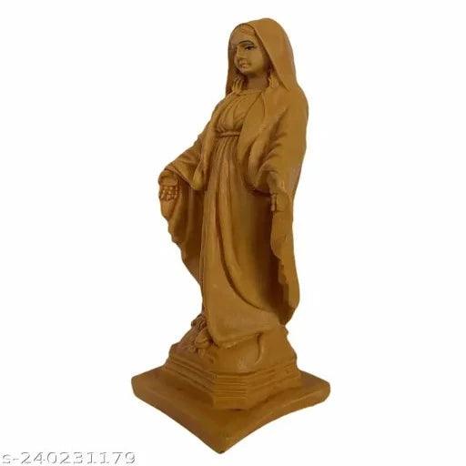 Mother Mary Statue Idol for Living Room - 24cm (Brown) - Springkart