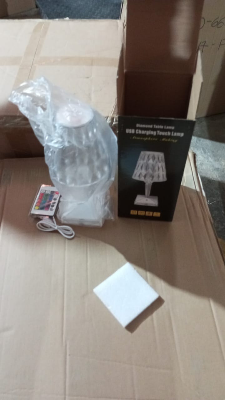 Romantic Crystal Table Lamp, Diamond Lamp, 16 Colors, 6 Brightness Level, Touch / Remote Control Switch, SUB Charging, Lampshade Night Light, Bedroom Bedside, Living Room Decoration - Springkart