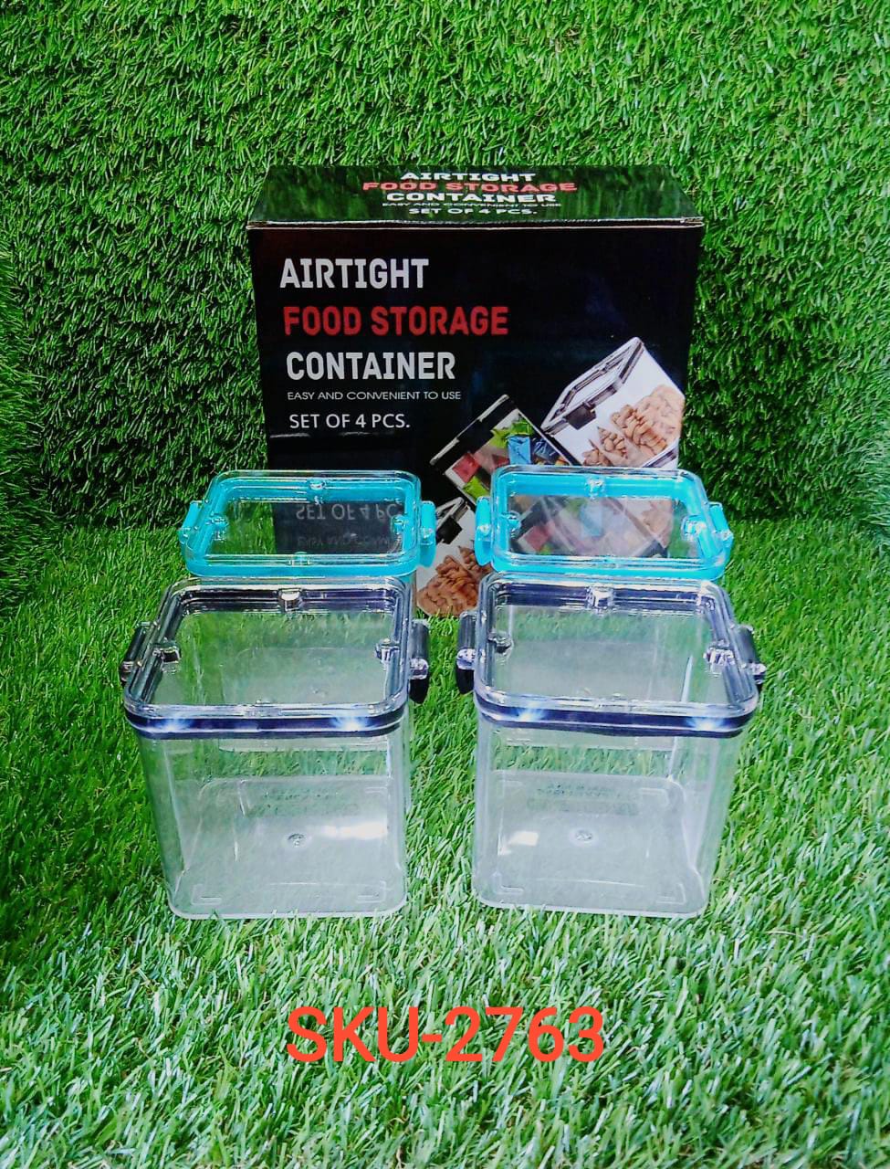 4Pc Square Container 700Ml Used For Storing Types Of Food Stuffs And Items. - Springkart