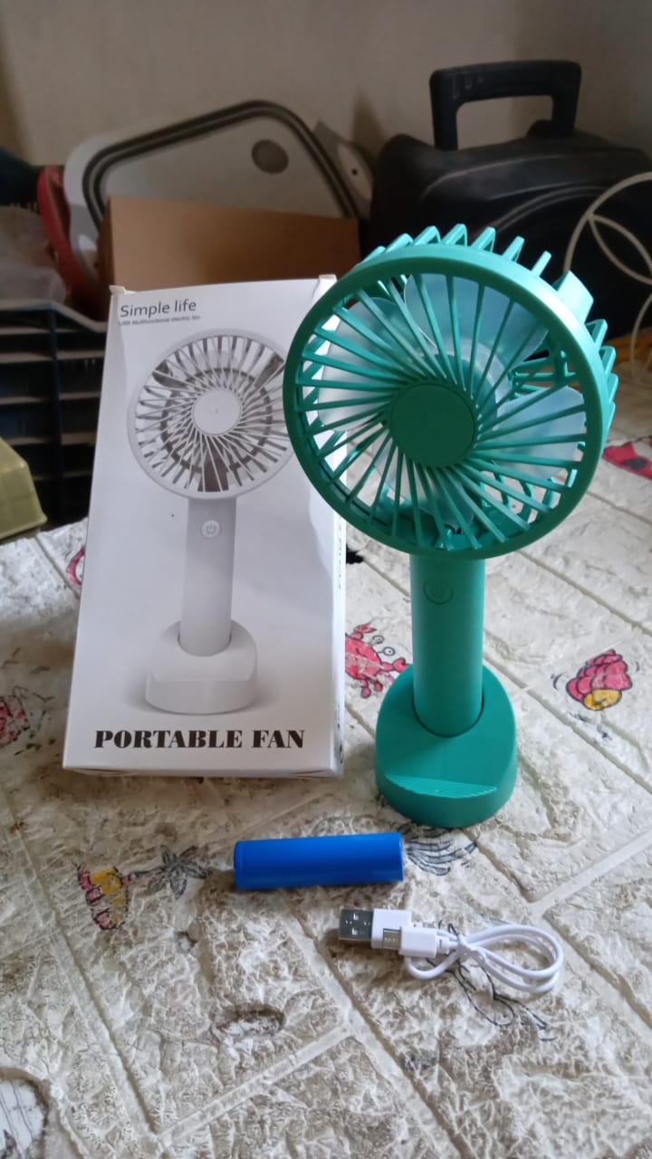 Portable Handheld Fan With 3 Speeds Battery Operated Fan Rechargeable Multi Colors As Base Phone Holder Fan (Battery Included) - Springkart