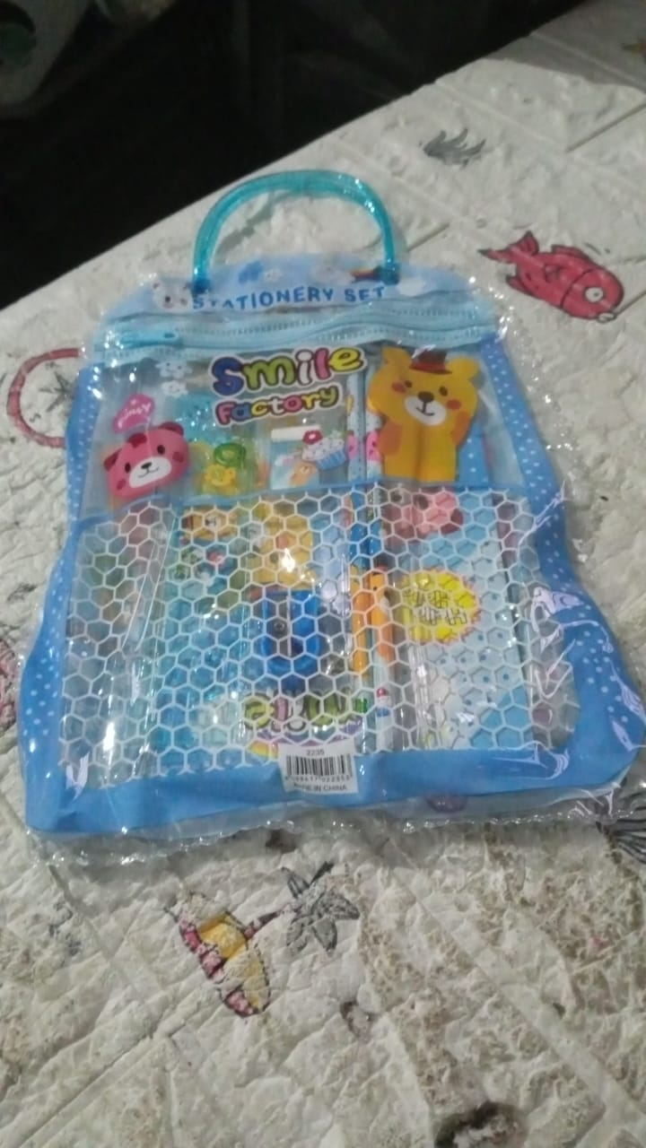 Stationery Kit for Kids - Stationery Set, Includes Wooden Pencil, Sharpener, Pencil and Eraser Set, Birthday Return Gift for Kids, Boys, Girls, 2 Pencil, 1 Scale, 1 Notebook,1 Sharpener, 1 Eraser & With Zip Bag (6 Pcs Set) - Springkart