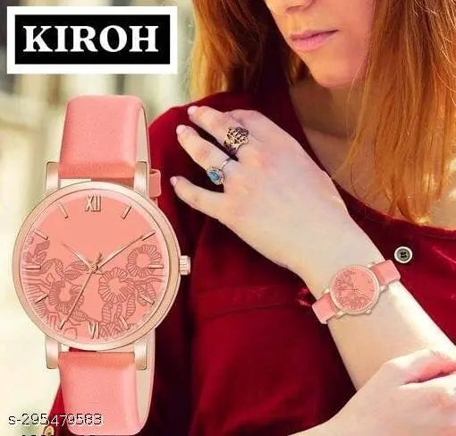 Best Quality Festive Season Flower Designer Round Dial Gorgeous Leather Belt women watches Combo Pack of 2 combo wathces for women stylish girl watches combo pack of 2 analog watches wrist watches combo watches for girls stylish watches Set