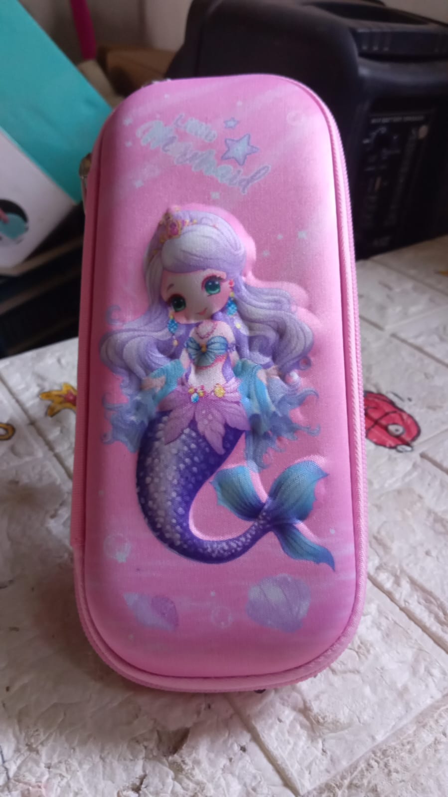 Pencil Case for Girls, Cute Pencil Case for Kids, Storage Pouch Large Capacity with Compartment & Zipper & Unicorn Ornaments, Toddler School Supply Organizer for Students, Stationery Box Pouch (1 Pc / 23x10 Cm) - Springkart