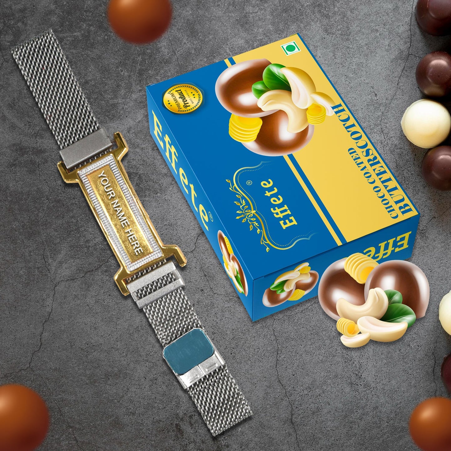 Sweet And Stylish Customized Bracelet Delicious Chocolate Combo Gift Set - Springkart