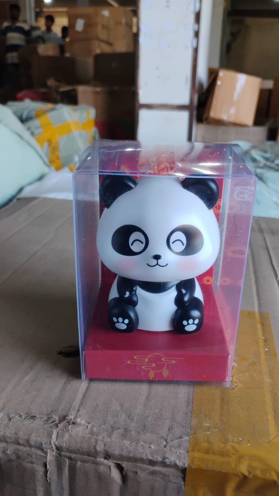 Car Decoration Solar Power Moving Head Panda Statue Creative (1 Pc) - Springkart