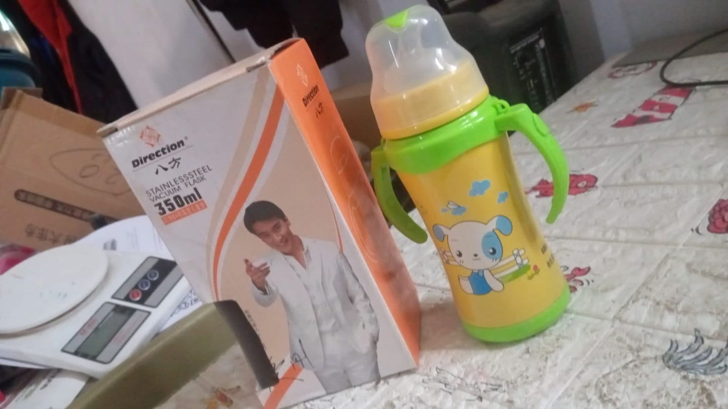 WATER BOTTLE FOR OFFICE, THERMAL FLASK, STAINLESS STEEL WATER BOTTLES, HOT & COLD DRINKS, BPA FREE, LEAKPROOF, PORTABLE FOR OFFICE/GYM/SCHOOL (350 ML) - Springkart