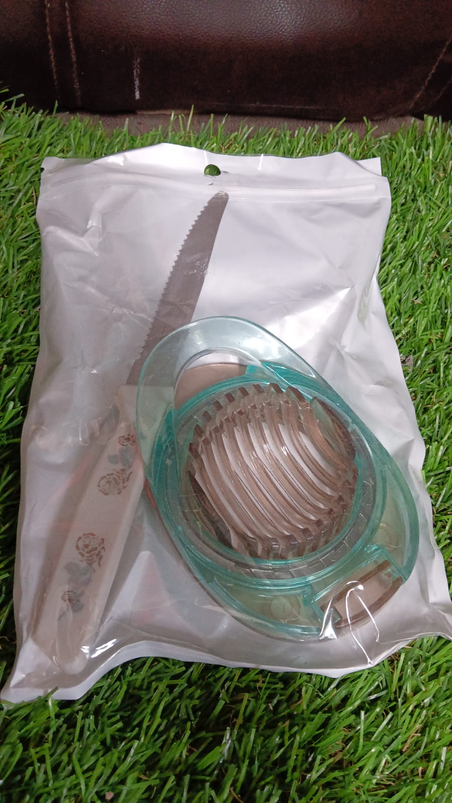 Stainless Steel, Egg Slicer & Knife (2 Pc Set) - Springkart