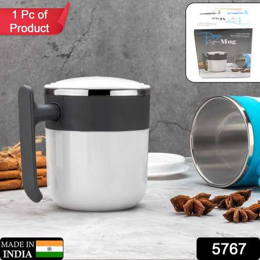 Stainless Steel Lid Cover Hot Coffee/Tea Mug Hot Insulated Double Wall Stainless Steel, Coffee and Milk Cup with Lid - Coffee Cup (1 Pc ) - Springkart