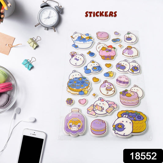 Multipurpose Adhesive 3D Stickers (1 Sheet / 17Ć10 Cm) - Springkart