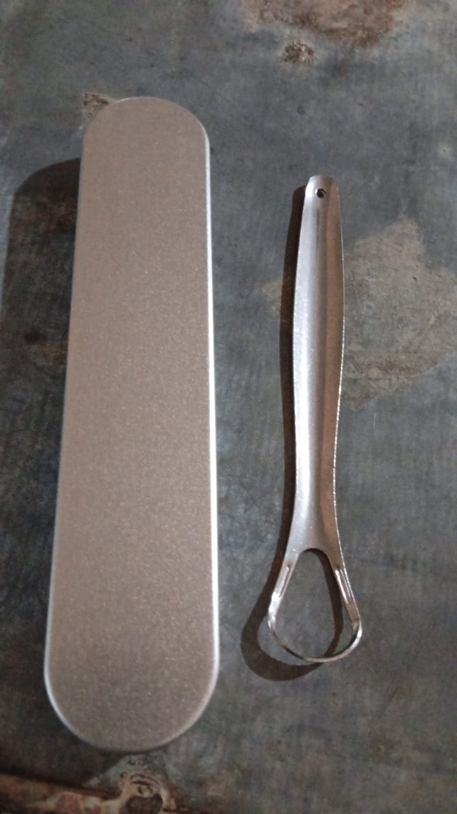 Stainless Steel Tongue Scraper Tongue Cleaners (1Pc With Metal Case) - Springkart