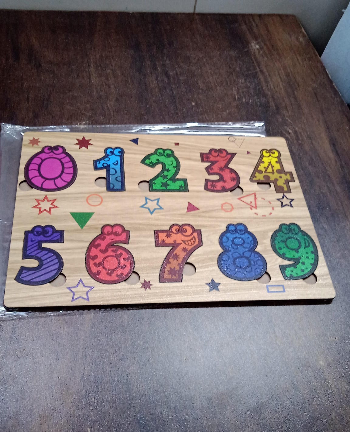 Wooden Number Puzzle Learning Educational Board (1 Set / 28×20 Cm) - Springkart