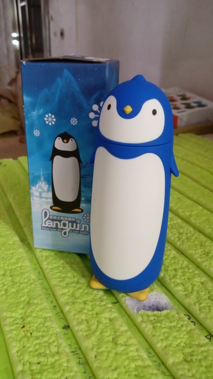 Penguin Water Bottle Penguin Cartoon Water Bottle Funny Travel Mug Insulated, Inner glass Vacuum Water Bottle - Springkart