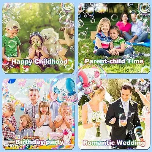 Bubble Gun Toy with Light for Kids | Girls & Boys | 1-Bubble Solution | 1500+ Bubbles Per Minutes - Springkart