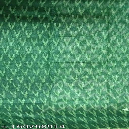 Cotton Green Saree With Blouse - Springkart