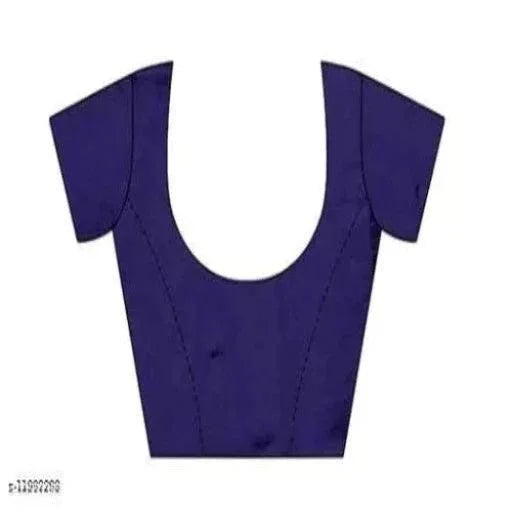 Art Silk Navy Blue Saree With Blouse - Springkart