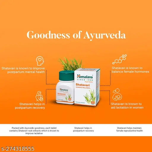 Himalaya Wellness Pure Herbs Shatavari Women's Wellness | Promotes lactation | - 60 Tablets - Springkart