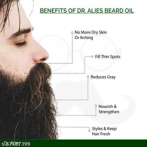 Dr. Alies Professional Premium 100% Jadibuti Ayurvedic Beard Booster Oil (30 ml) - Springkart