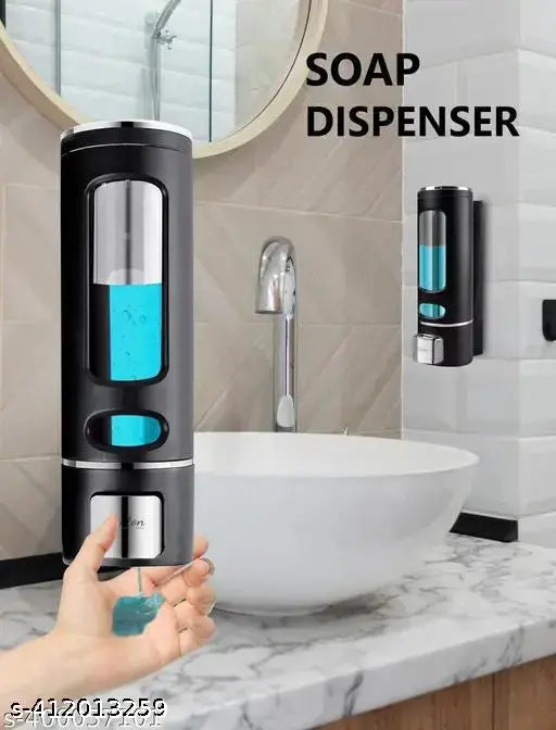 Soap Dispenser with Lock Key for Sink Bathroom 400 ml Shampoo Dispenser (Black) 400 ml - Springkart