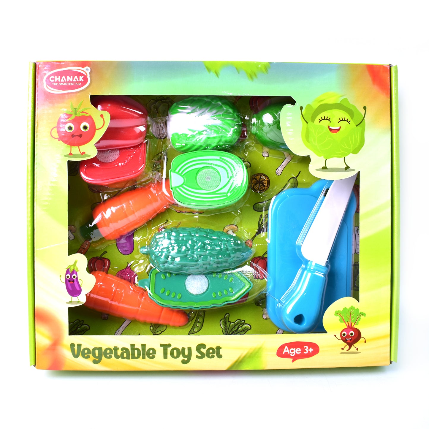 Realistic Slice-able Fruits And Vegetables Cut In 2 Part Play Toy Set - Springkart