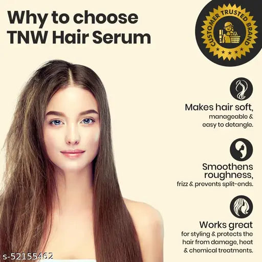 TNW The Natural Wash Black Seed Hair Serum for Women & Men | Heat Protection For Dry ,Rough,Smooth & Silky Hair & Frizz-free Smoothness | Made with Natural Ingredients & Enriched with Fenugreek and Essential Oils 100 ml