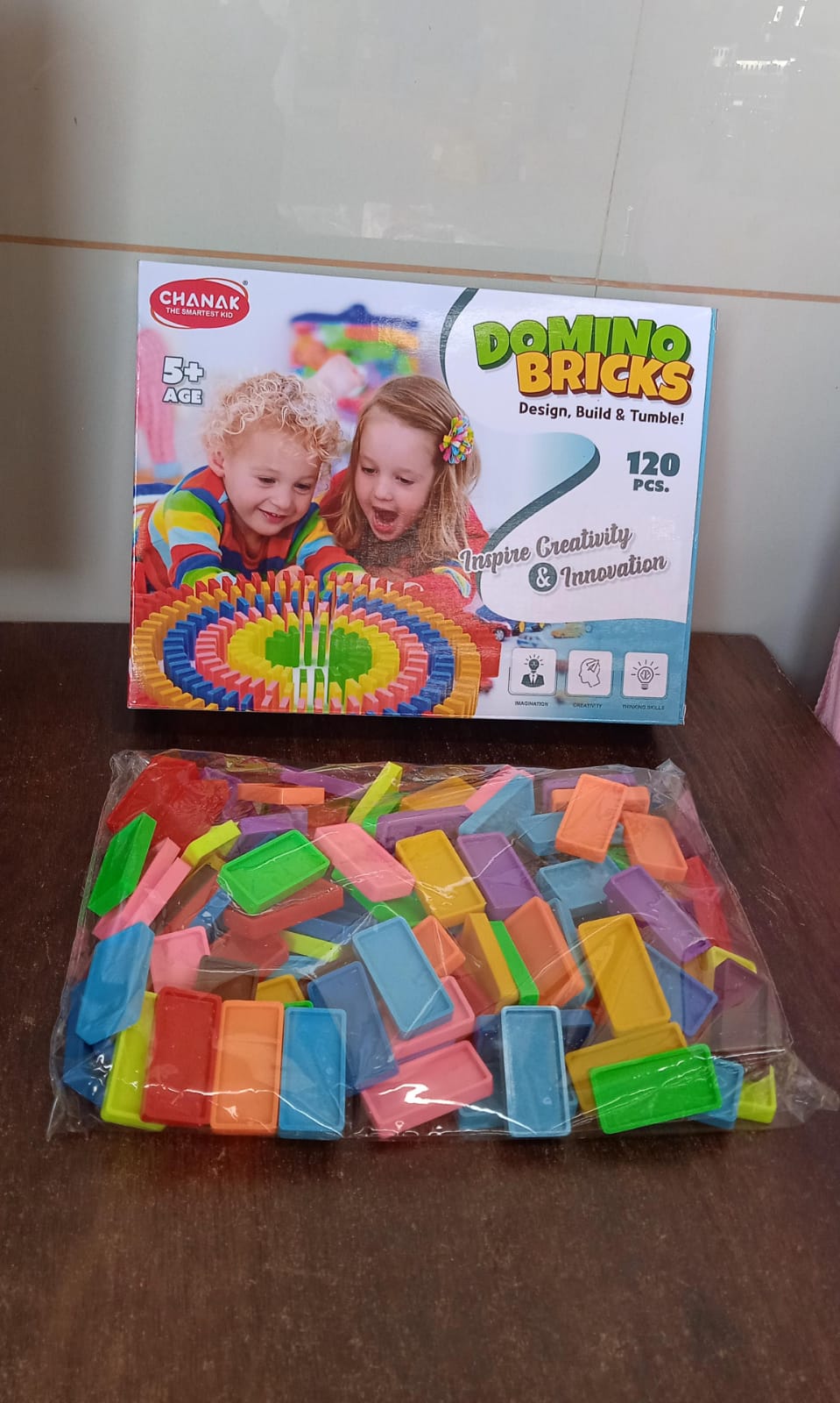 Kids 120 Domino Blocks Dominoes (120 Pcs Set) - Springkart