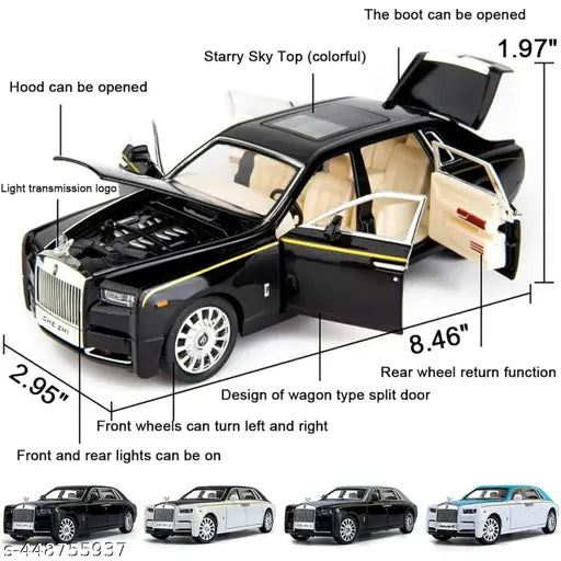 Exclusive Alloy Metal Pull Back Die-cast Car Model with Sound Light Mini Auto Toy for Kids Metal Model Toy Car with Sound and Light? (Royce Royes) - Springkart