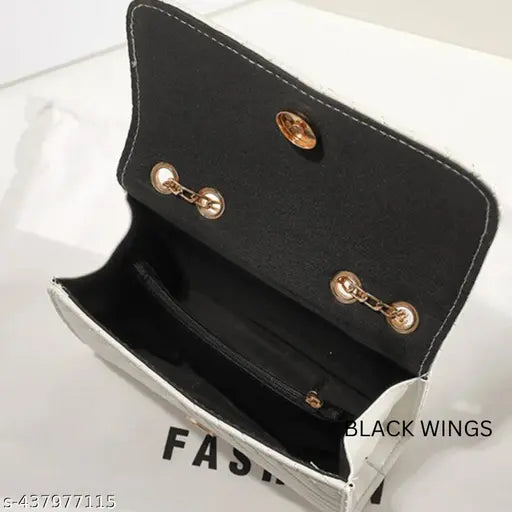 White causal partywear designer Women sling Bag
