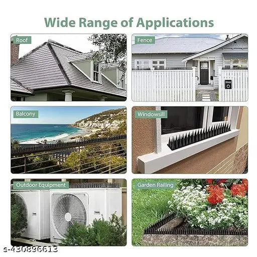 Bird Plastic Brown Spikes (Pack of 5) with Double Sided Tap (12 x 4 inch) - Springkart