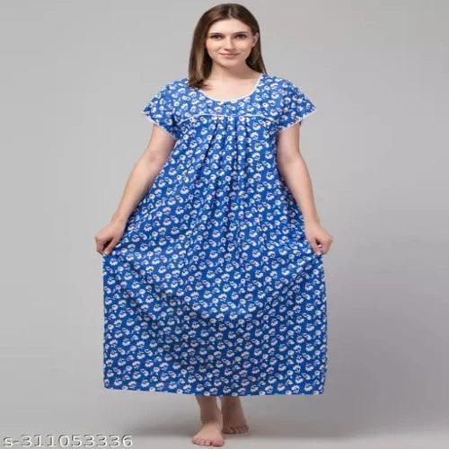 women night dress night wear night gown gown sleep wear cotton nighty cotton cotton gown cotton night dress cotton nighty cotton maxi - Springkart