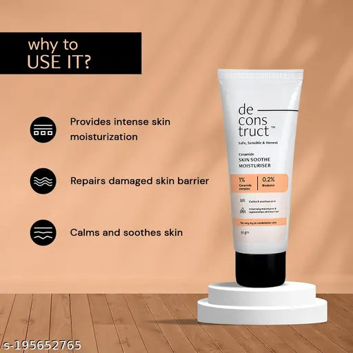 Deconstruct Skin Soothe Moisturizer- 1% Ceramides + 0.2% Bisabolol (50 gm)