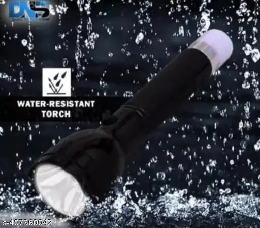 FLASHLIGHT MINI 9050 Torch Light Long Range Led 2 in 1 Long Distance Torch Up to 1 Km high & Cob Light Torch ABS Body Torch (Black, 27 cm, Rechargeable)