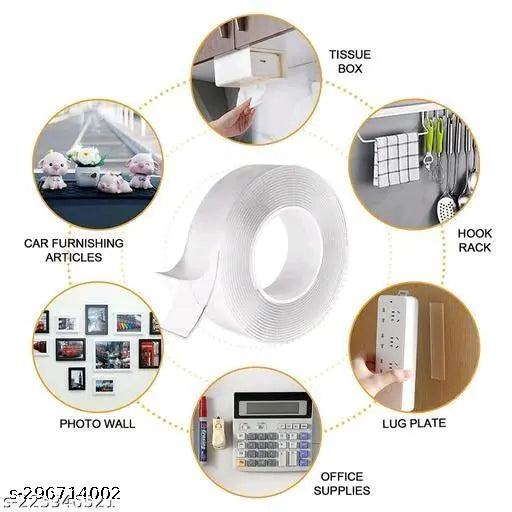 Nano Double Sided Tape Heavy Duty | Multipurpose Removable Traceless Mounting Adhesive Tape for Walls ,3Meter - Springkart