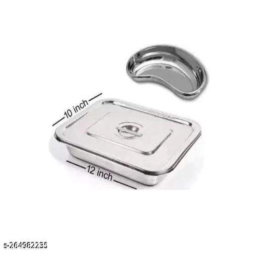 Medical Reusable Kidney Tray 10” inch and Instrument Tray 12”inch x 10”inch with lid Reusable Medical Tray - Springkart