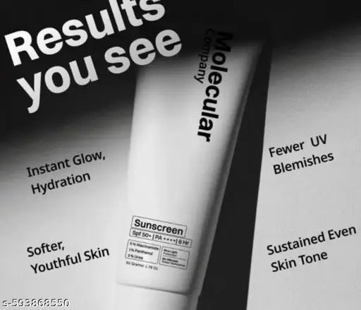 Molecular Company Sunscreen - SPF 50 PA++++ 5% Niacinamide |Clinically tested in USA | Men & women | no grease/white cast (50 g)