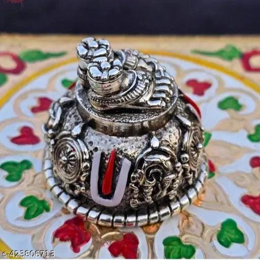 Silver Plated Antique Finish Lord Balaji Charan Paduka - Springkart