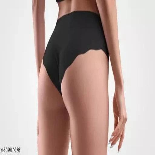 Pack of 3-Womens Ice Silk Seamless Panties Hipster Briefs Ladies Innerwear Medium Waist Soft and Breathable - Springkart