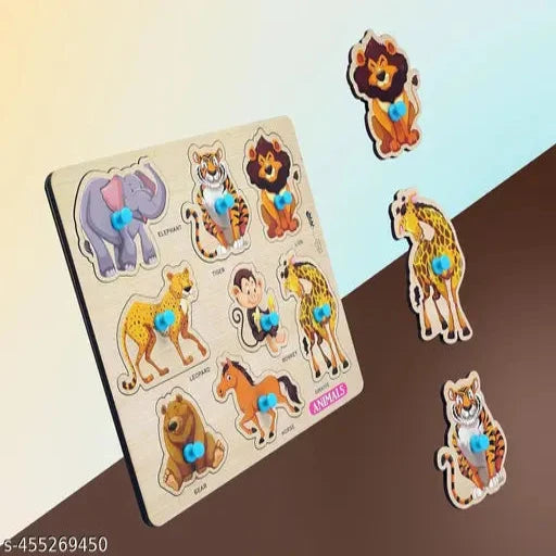 Pre-School Animal Wooden Puzzle Wooden Toys for Kids 3 + Puzzles - Springkart