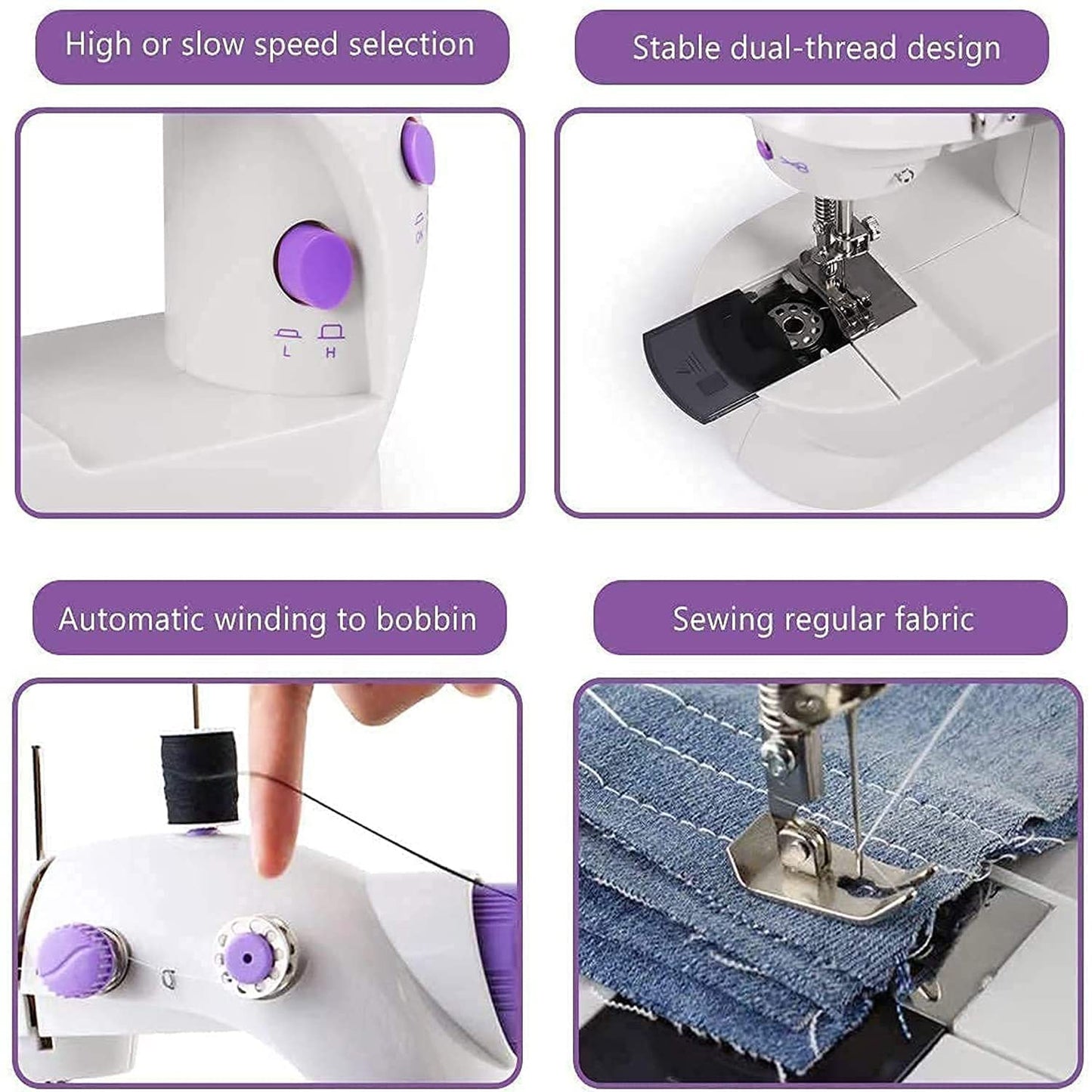 12917 Home Tailoring Sewing Machine With Extension Table Set Foot Pedal Adapter Mini Electric Silai Machine Portable Stitching Machinetailoring Machine - Springkart