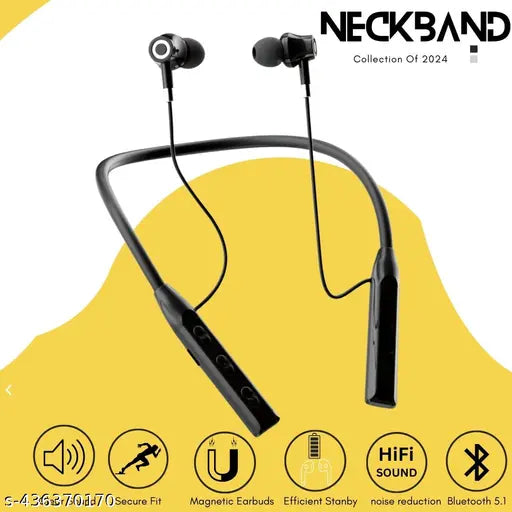 Magnetic Neckband 250h standby 200mAh Bluetooth Headset 30 Hour backup - Springkart