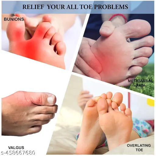 Silicone Gel Toe Separator for Pain Relief 5 Holes Orthopedic High Elastic Toe Straightener - Springkart
