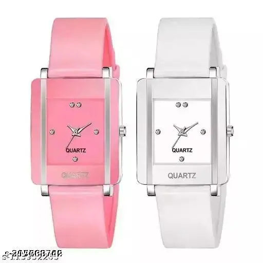 Trendy Square Dial Analog Watches for Women || Classic Square Face Women’s Watch Combo ||