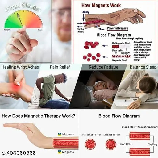 Original JAPAN Magnetic Blood Presure Control Belt Wrist Support (Gold) - Springkart