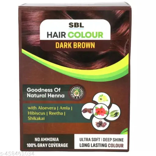 Herbal Hair Color Dark Brown (12 Sachets Each 16g) (1Box)